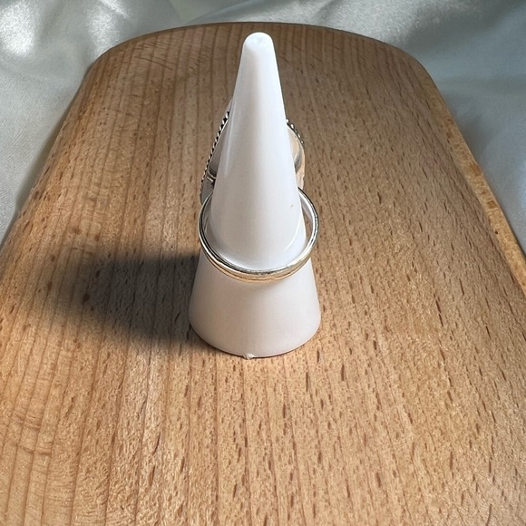 Rose Quartz & Amethyst 925 Double Ring Size 6.75 - Picture 4 of 7